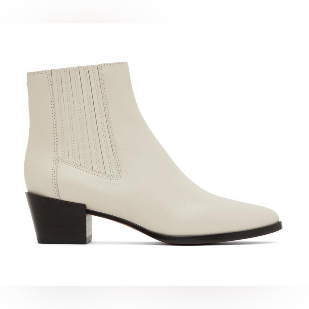Rag & Bone White Leather Rover Booties - Picture 2 of 13